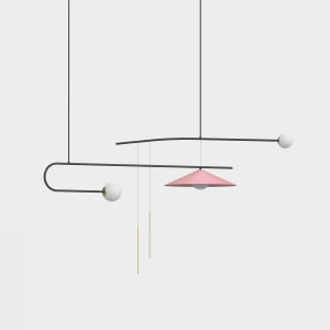 Mobile Chandelier - CHANDELIER Pendant LAMP – Pink And Black SCANDINAVIAN Ceiling Lamp