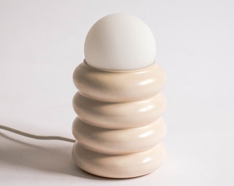 Wiggly Ceramic Table Lamp Contemporary lamp Unique light stone fixture Gift Desk lamp Collectible Design Art clay design