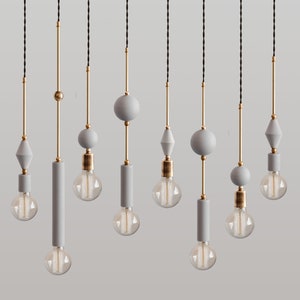 Set of 8 Jewels and Beads Pendant LAMP – Scandinavian Chandelier Ceiling Lighting Lamp
