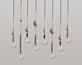 Set of 8 Jewels and Beads Pendant LAMP – Scandinavian Chandelier Ceiling Lighting Lamp