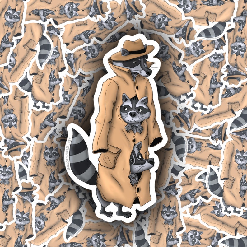 Shoe Rack Raccoon Sticker Sneaky Raccoons Sticker - Etsy
