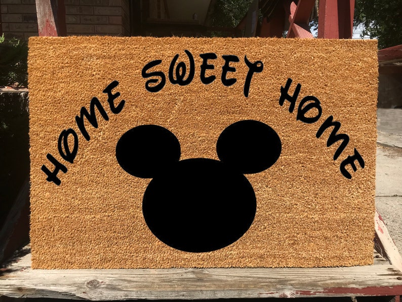 Disney Home Sweet Home Mickey Mouse Silhouette Welcome Etsy