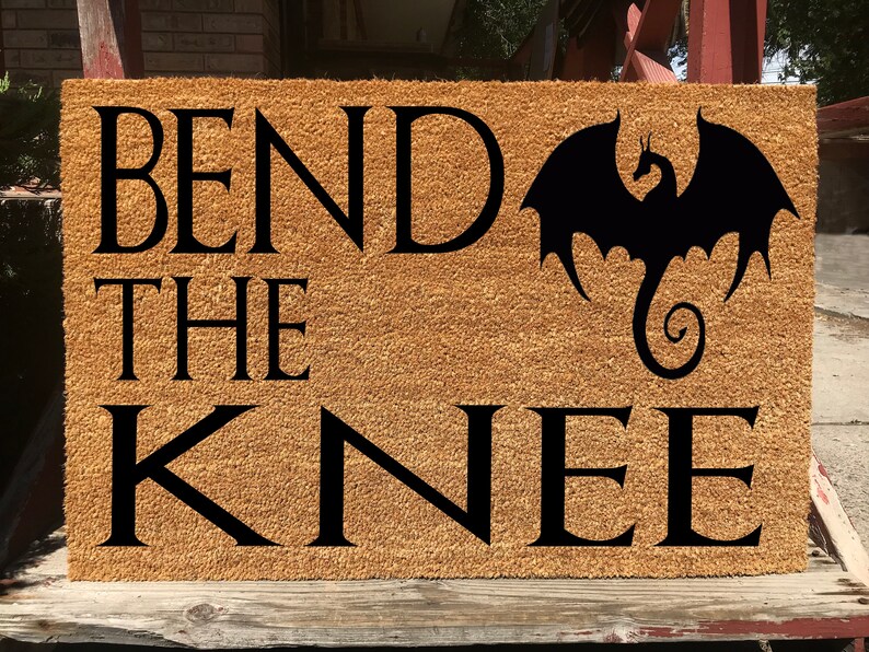Game Of Thrones Bend The Knee Dragon Welcome Door Mat Unique Doormat Funny Doormat Hello Outdoor Doormat Cute Housewarming Gifts