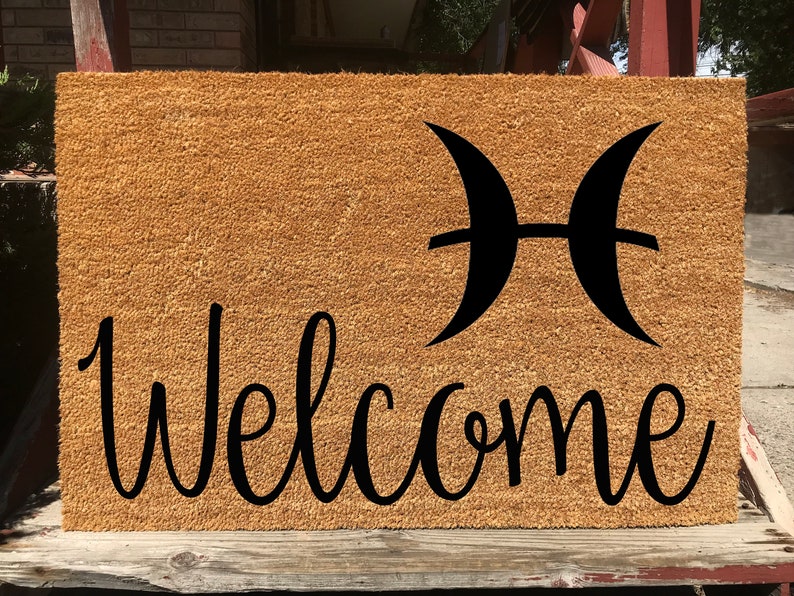 Zodiac Signs Pisces Home Sweet Home Welcome Door Mat Unique Etsy