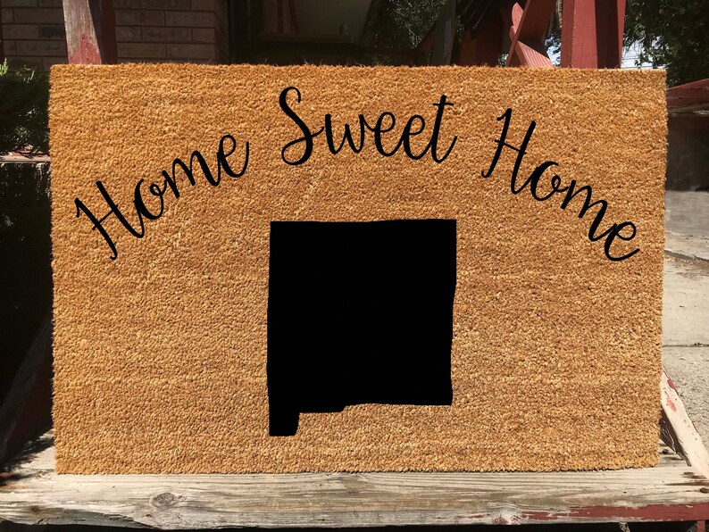 United States Home Sweet Home Door Mat New Mexico State Etsy