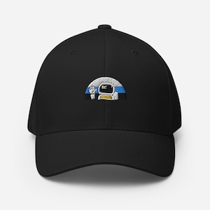 Astronaut Wave Moon Man Baseball Cap Friendly Spaceman Star Field Outer Space Hat Gift Stardust NASA Interstellar Martian Deep Black Graphic