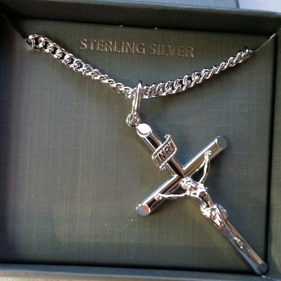 cruz crucifijo plata esterlina 925 para hombres - Etsy