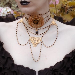 Art Nouveau necklace &quot;Sarah Bernhardt&quot; - body chain - choker - ornament - wedding - Mucha