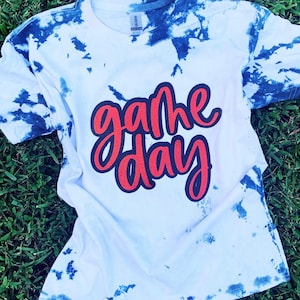 Game day tie dye t shirt, football shirt, football mom shirt, soccer mom shirt, baseball mom shirt, black and white tie dye, sports shirt