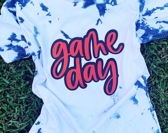 Game day tie dye t shirt, football shirt, football mom shirt, soccer mom shirt, baseball mom shirt, black and white tie dye, sports shirt
