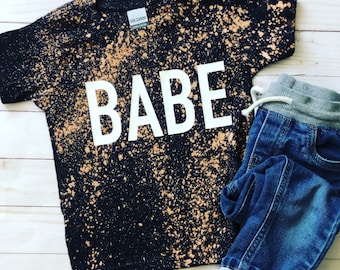 Babe shirt, BABE Bleached Toddler Shirt, toddler boy shirts, Babe bleached T-shirt, Toddler bleached tee, Babe bleached kid shirt
