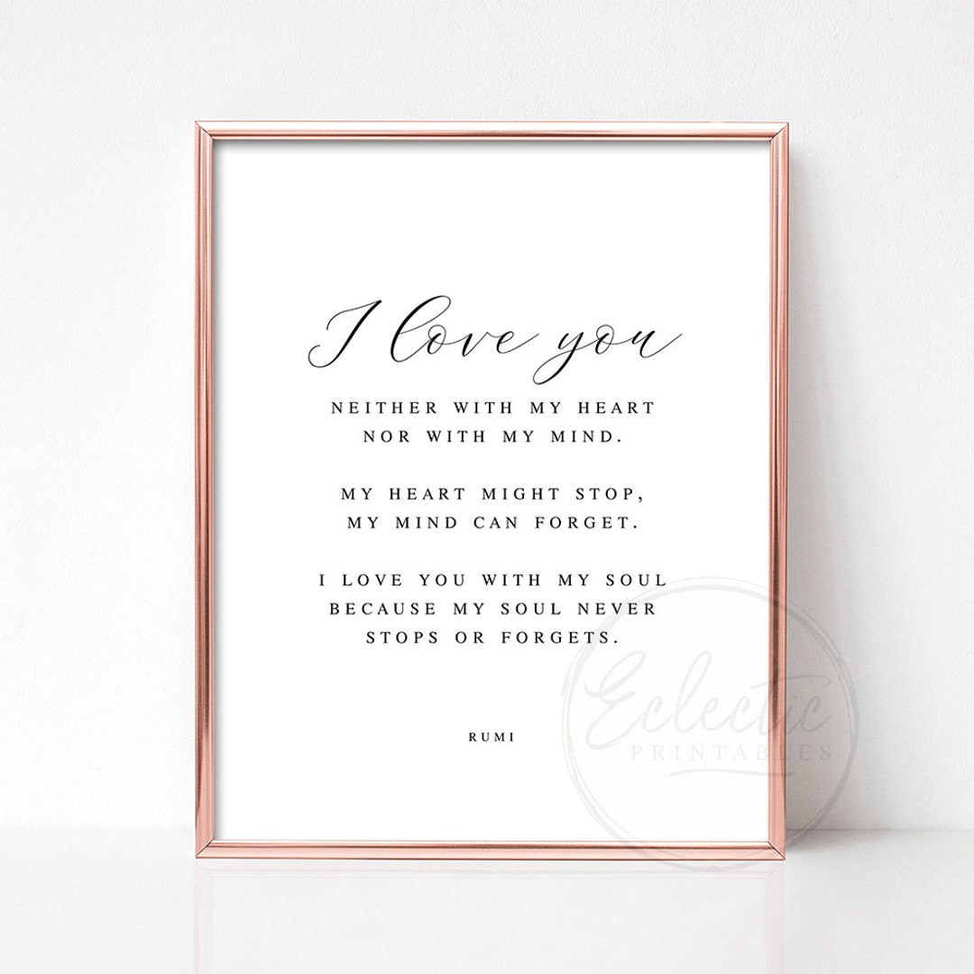 Love Quote Print Printable Bedroom Wall Art Rumi Quote - Etsy