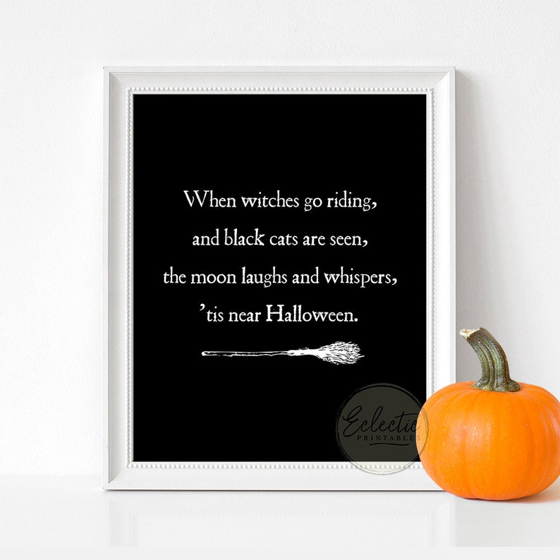 Halloween Printable Wall Art Decor Halloween Quote Prints Etsy