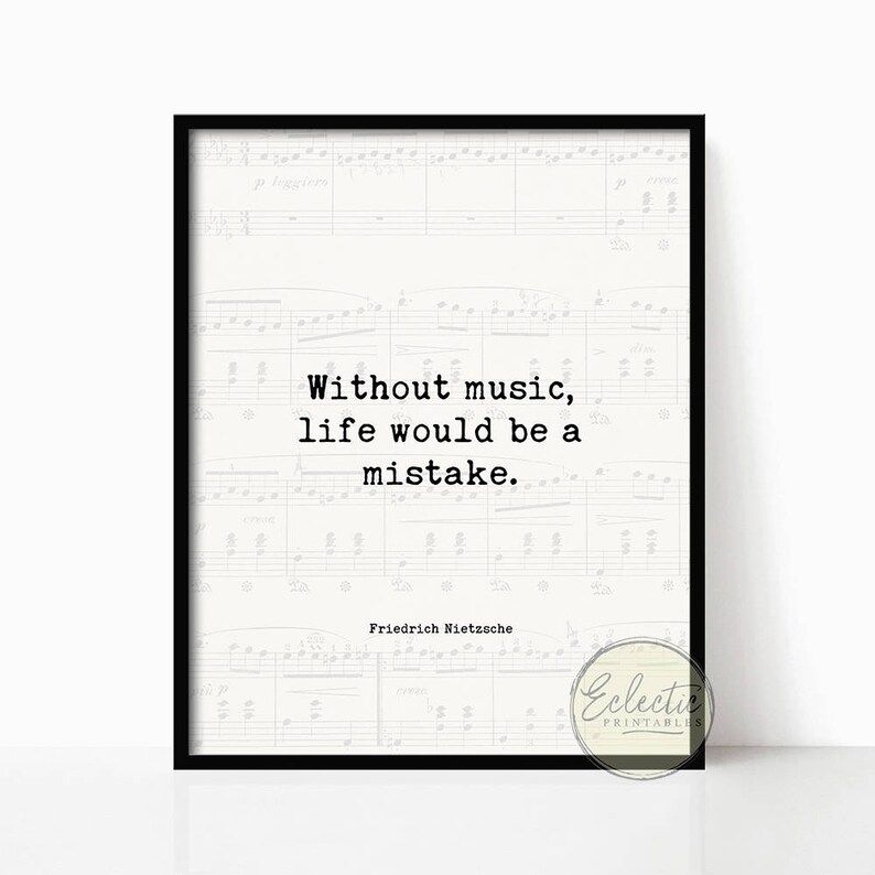 Music Quote Printable Music Quote Wall Art Without Music - Etsy