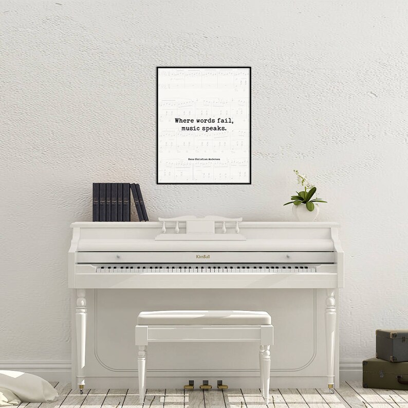 Music Quote Printable Music Quote Wall Art Where Words Fail Etsy