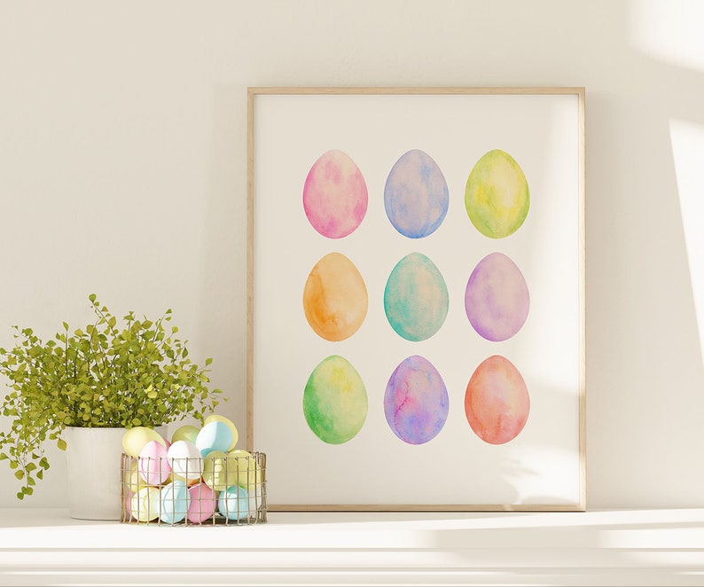 Printable Easter Wall Art Easter Eggs Print Easter Wall Etsy