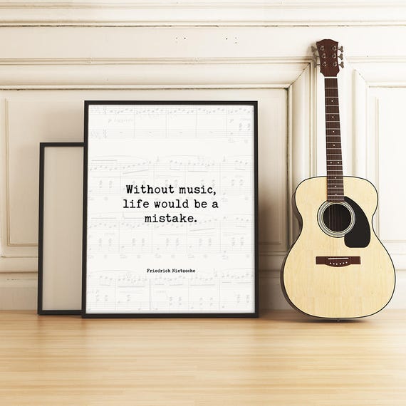 Music Quote Printable Music Quote Wall Art Without Music - Etsy