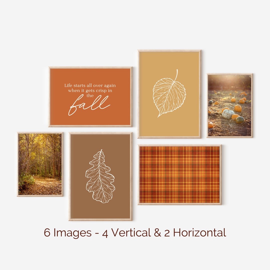 Fall Autumn Gallery Wall Art Printable Set of 6 Brown - Etsy