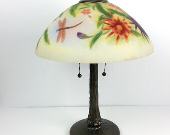 reverse hand painted table lamps