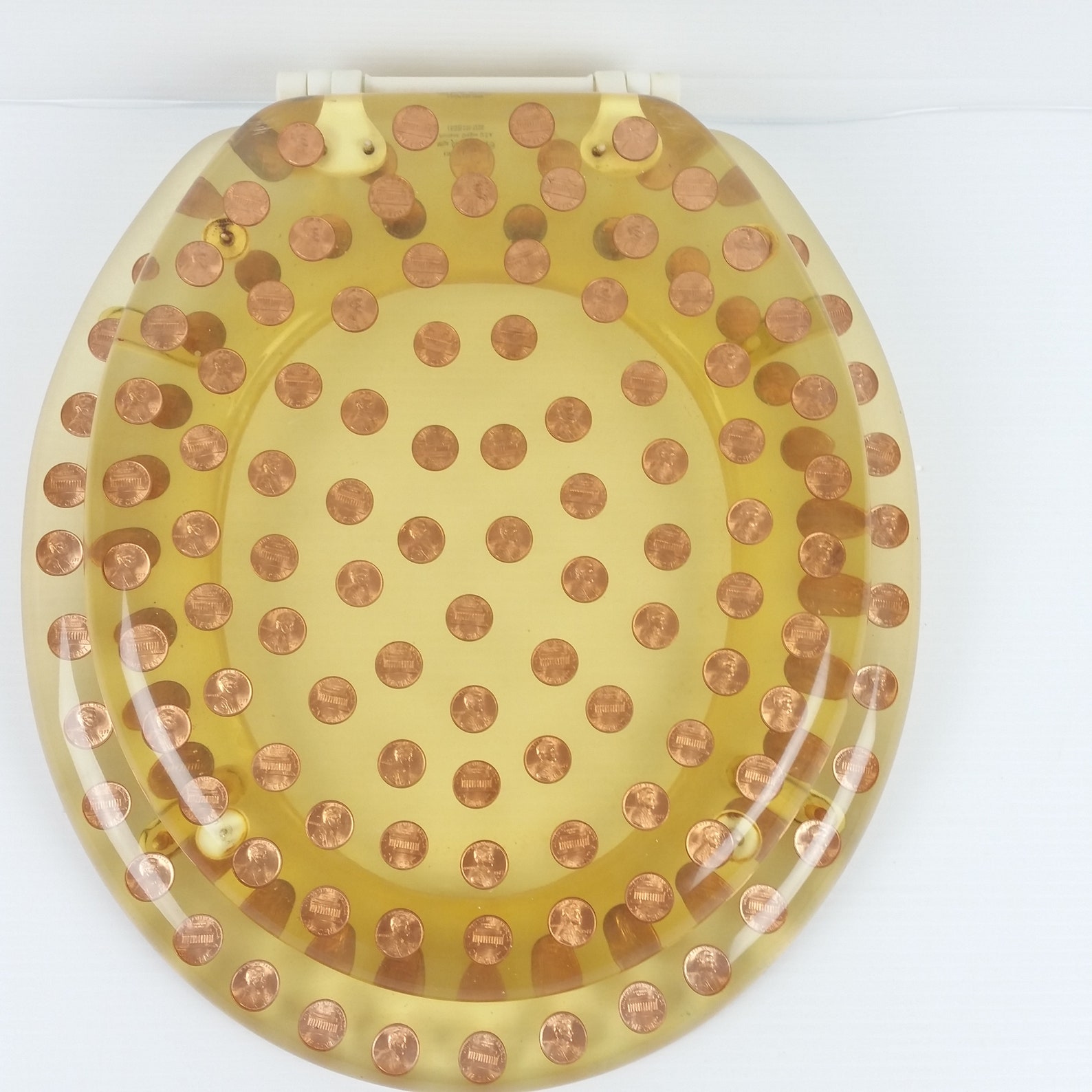 1977 Lucite Coins Money Toilet Seat and Lid Coins Pennies Etsy