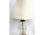 Vintage Waterford Crystal Table Lamp Ring of Kerry Original Silk Shade Grandmillenial decor