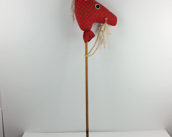 RARE Vtg Primitive Toy Stick Hobby Horse Red Broomstick Horse 1960s Etsy