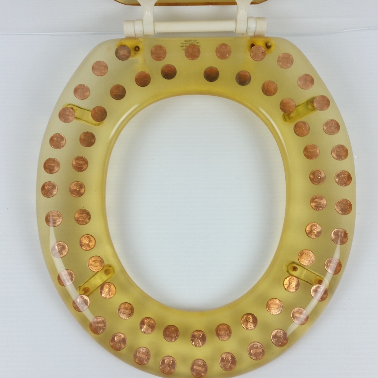 1977 Lucite Coins Money Toilet Seat and Lid Coins Pennies Etsy