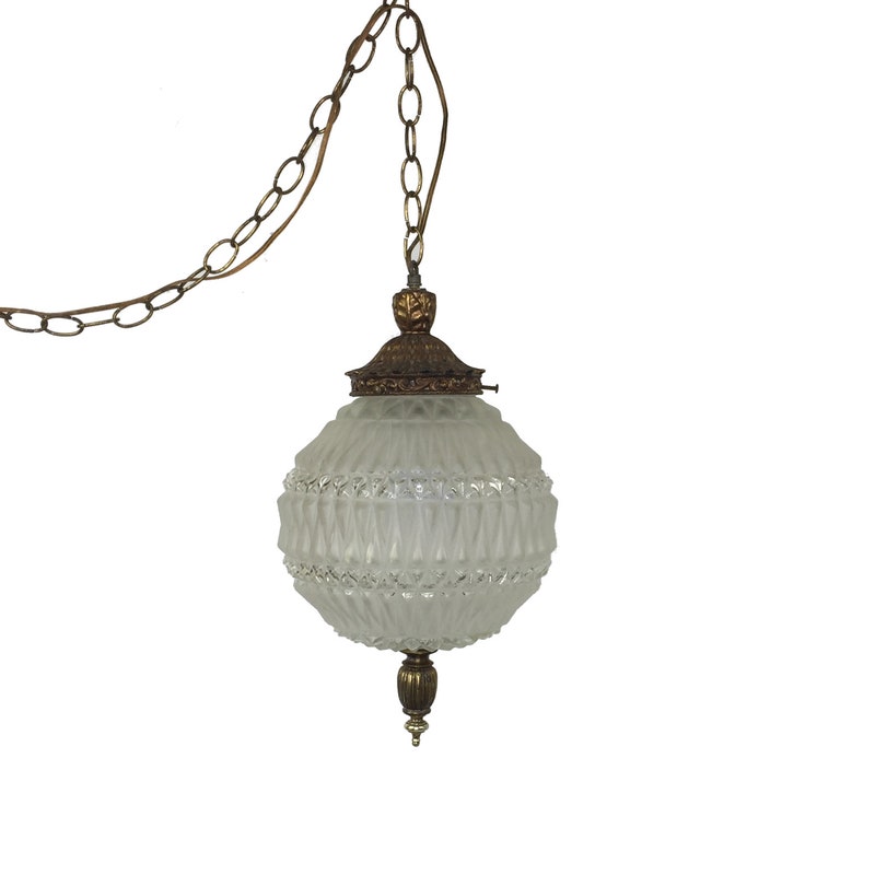 Vintage Swag Hanging Lamp, Swag Plug In 