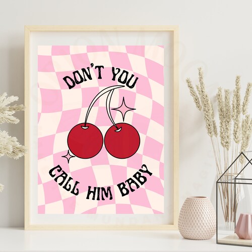 Cherry Harry Styles Don't You Call Him Baby Pink Checker - Etsy
