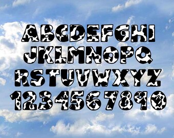 Cow svg, cow print svg, cow print font, animal print svg, animal print font, monogram frame svg, black and white, cow birthday svg, designs
