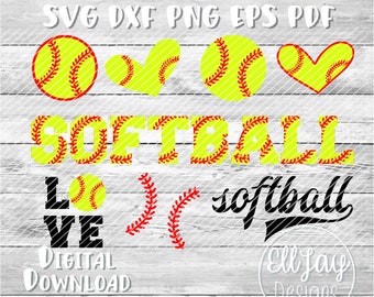 Softball svg, love Softball , Softball stitch svg, Baseball stitches, Softball heart, Softball outline, baseball font, Softball, svg, sports