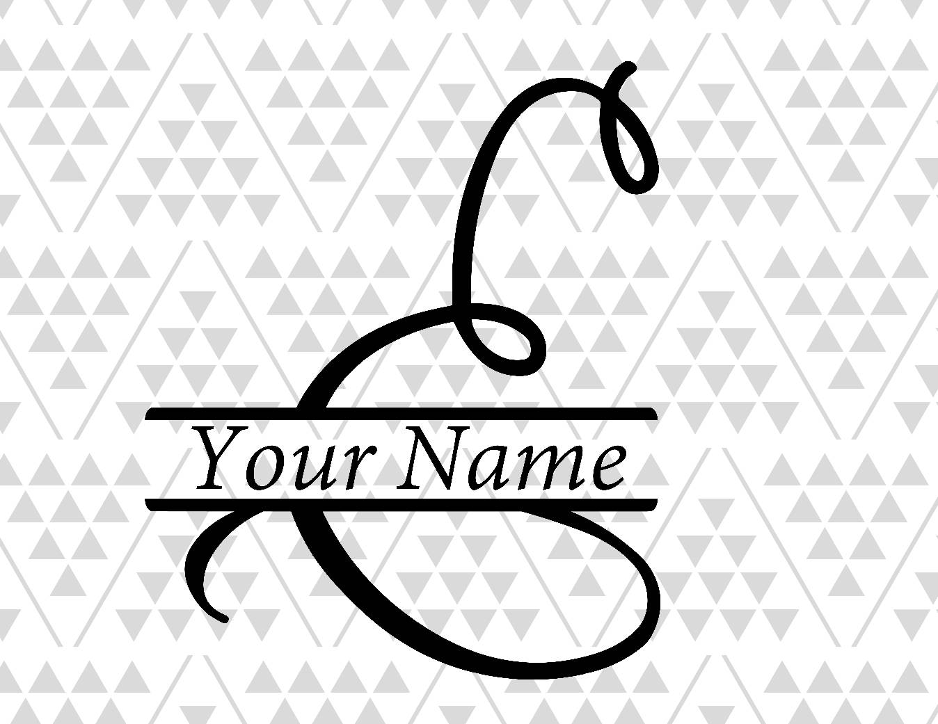 Monogram letter E Split letter E silhouette files digital ...