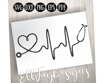 Nurse svg, heartbeat svg, stethoscope svg, silhouette cut files, cricut cut files, health care svg, doctor svg, heart stethoscope, tshirt