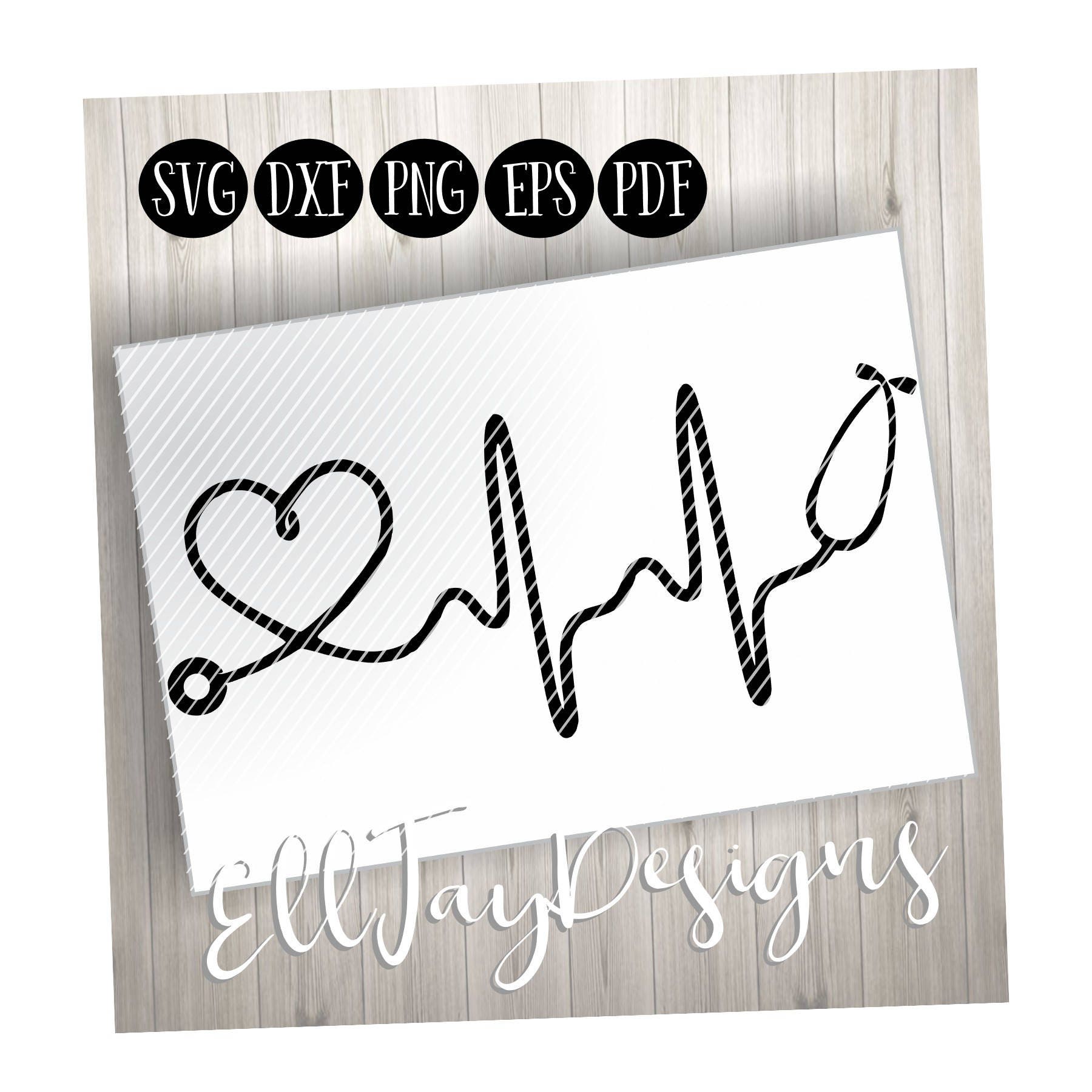 Nurse Svg Heartbeat Svg Stethoscope Svg Silhouette Cut | Etsy