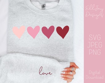 Valentine Heart Sweatshirt SVG, Cute Valentine PNG, Valentine Designs, Vintage Valentine sublimation, Conversation Hearts JPEG, Vday designs