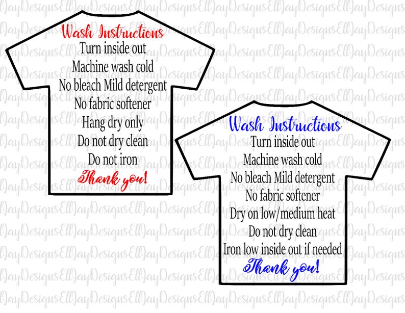 Download Shirt wash instructions svg HTV shirt care card care card ...