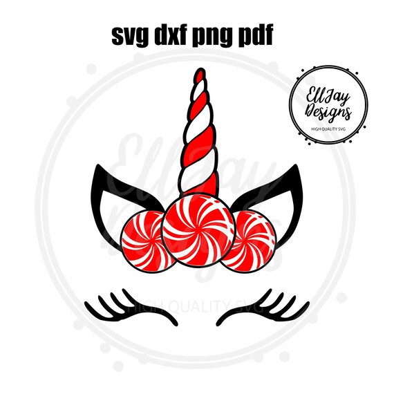 Download Unicorn Face Svg Christmas Unicorn Candy Cane Svg Christmas Etsy PSD Mockup Templates