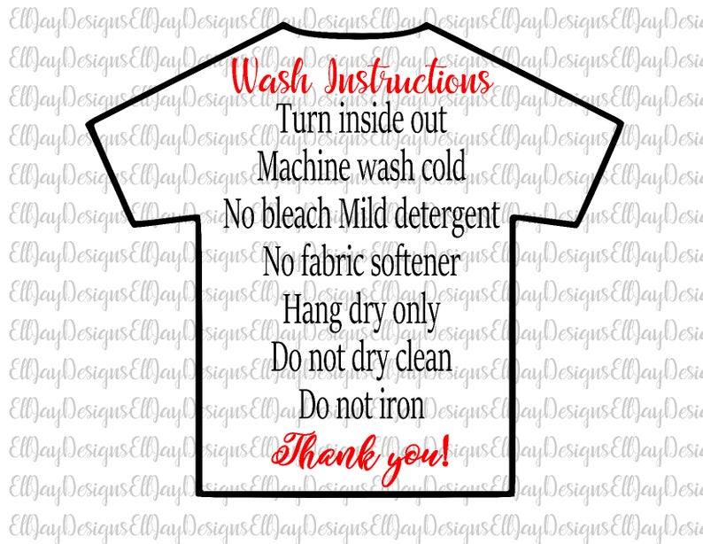 Download Shirt wash instructions svg HTV shirt care card care card | Etsy