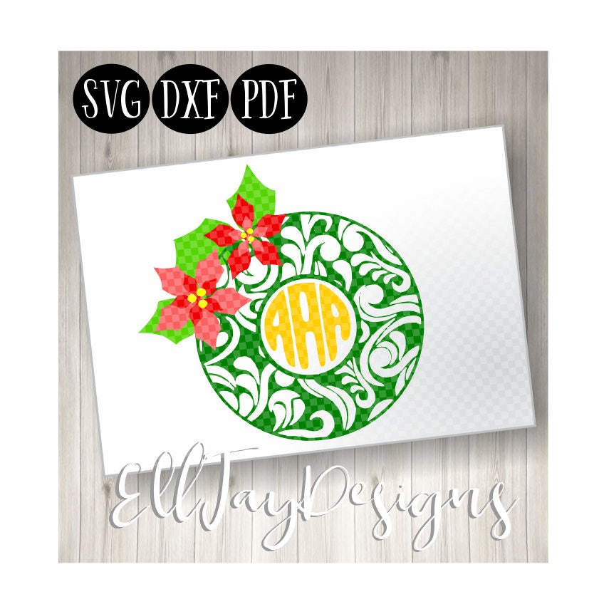 Christmas Svg Mandala Wreath Svg Christmas Monogram Etsy