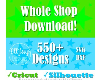 550+ SVG DXF Designs, Whole Shop Bundle (Digital Download)