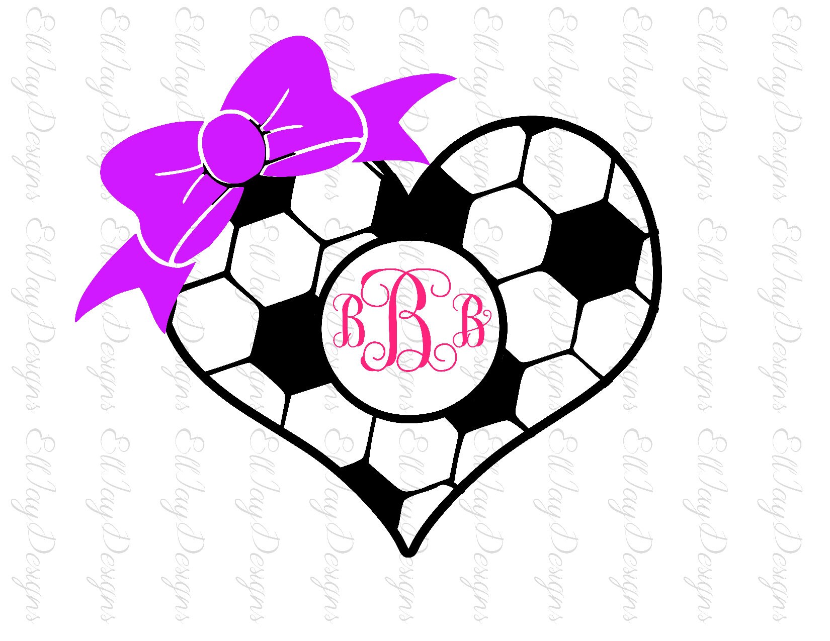 Soccer Ball Svg bow Soccer ball heart Soccer Soccer Etsy