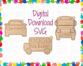 Bus Rider Car Rider Tag Laser SVG File, Keychain Charm (Digital Download)