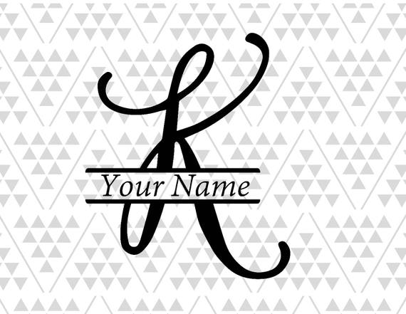 Download Monogram letter K Split letter K silhouette files digital | Etsy