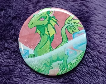 Margarita Dragon - Medium (1.45in) Button Pin