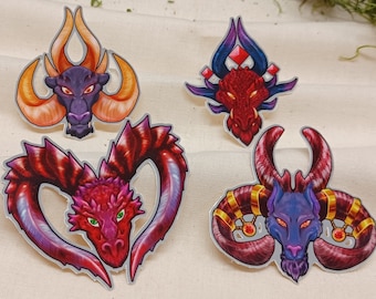 Set of 4 - Ace of Dragon Stickers - Gloss
