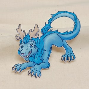 Adesivo de dragão inspirado no inverno - brilhante