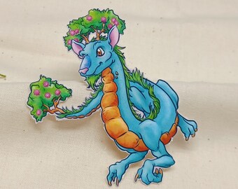 Spring Inspired Dragon Sticker - Gloss