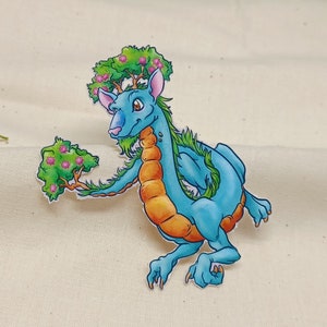 Spring Inspired Dragon Sticker - Gloss