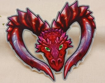 Ace of Hearts Dragon Sticker - Gloss