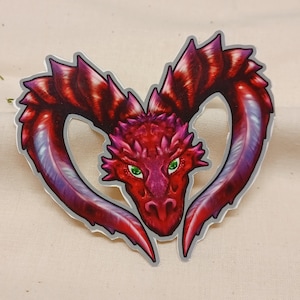 Adhesivo Dragón As de Corazones - Brillo